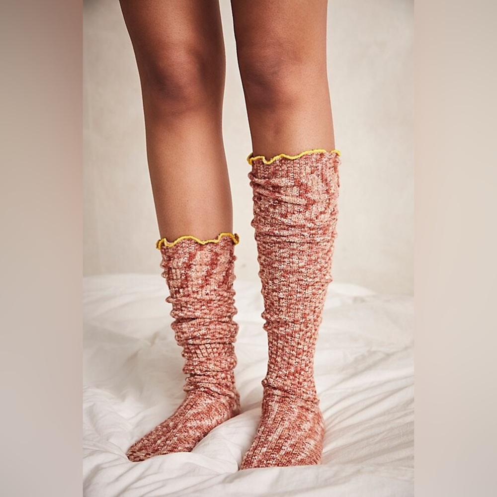 New🌟Free People-Haze Ruffle Over-the-Knee Socks